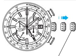 SEIKO 5R86 SPRING DRIVE - Réglage de l'aiguille de 24 heures comme repère de double fuseau pour un "fuseau horsaire différent" < quand l'utilisation du mode 2 est sélectionnée> - 1