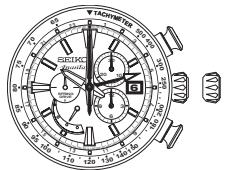 SEIKO 5R86 SPRING DRIVE - Réglage de l'aiguille de 24 heures comme repère de double fuseau pour un "fuseau horsaire différent" < quand l'utilisation du mode 2 est sélectionnée> - 1