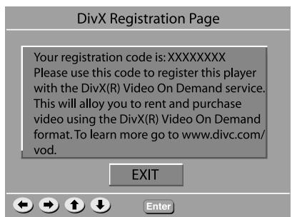 JAMO S 250 HCS 21 - DivX Registration Page - 1