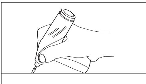 DREMEL 1100 - Pencil grip - For best control of the Stylus, hold the tool like a pencil between your thumb and forefinger. - 4