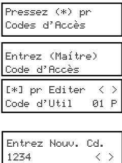 DSC PC1555 - Codes d'accès supplémentaires - 1