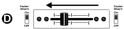 JBSYSTEMS BEAT 4 USB - CROSSFADER EN LA POSICION IZQUIERDA: El reproductor de CD conectado al conector de in fader A se enquirytra reproduciendo, el othero repren pausa. - 4