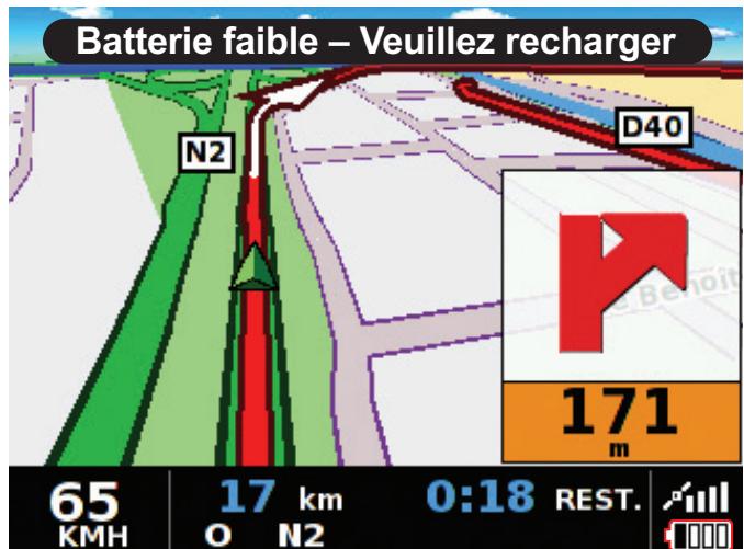 SNOOPER STRABO PLUS - Avertissement que la batterie est faible - 1
