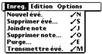 PALM M100 - Menu de l'agenda, préférences et options d'affichage - 1