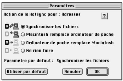 PALM M100 - Pour personnaliser les paramètres de l'application hotSync sur un macintosh : - 2