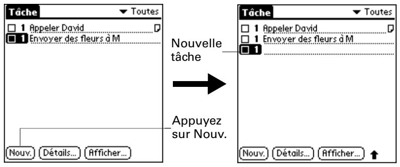 PALM M100 - Pour créer une tâche : - 1