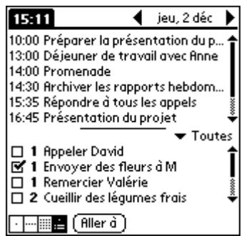 PALM M100 - Pour afficher la vue de l'agenda : - 2