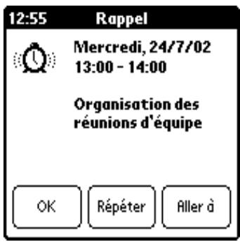 PALM M100 - Pour régler une alarme pour un événement : - 2