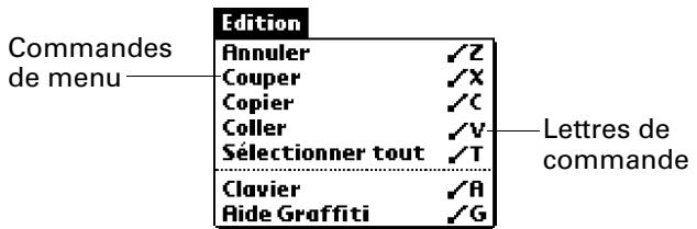 PALM M100 - Commandes de menus graffiti - 1