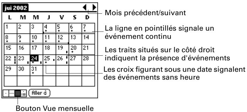 PALM M100 - Utilisation de la vue mensuelle - 1