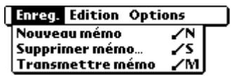 PALM M100 - Menu enreg. - 2