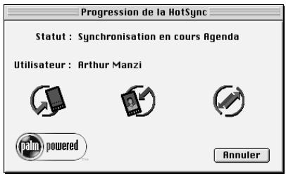 PALM M100 - Pour exécuter une opération hotSync en local sur un macintosh : - 4