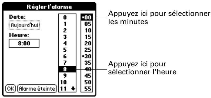 PALM M100 - Pour régler une alarme pour une note : - 1