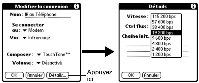 PALM M100 - Pour modifier la connexion IR vers téléphone : - 2