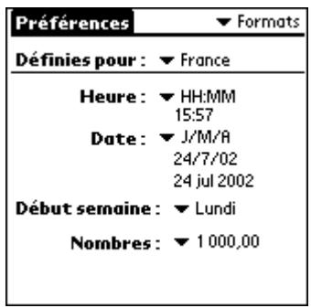 PALM M100 - Pour définir le pays par défaut : - 1