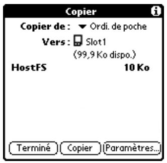 PALM M100 - Copie d'applications à partir d'une carte d'extension ou vers une carte d'extension - 1