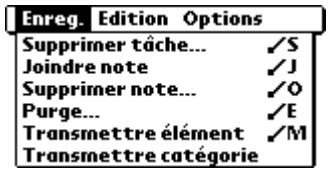 PALM M100 - Menu de l'application tâches - 1