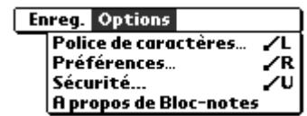 PALM M100 - Menu options - 1