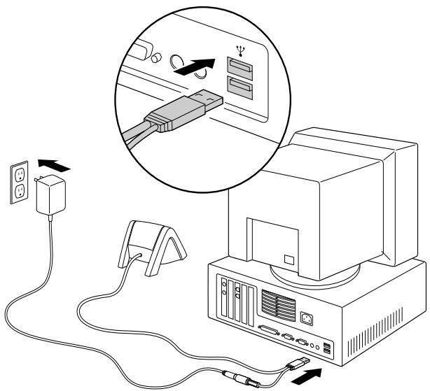 PALM M500 - Connexion de la station de synchronisation - 1