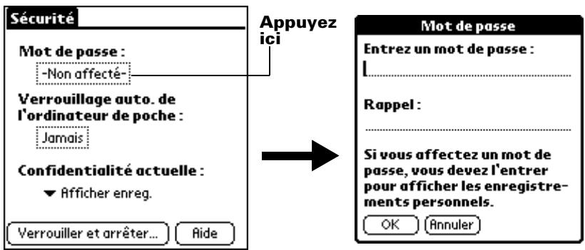 PALM M500 - Pour saisir un mot de passe : - 1