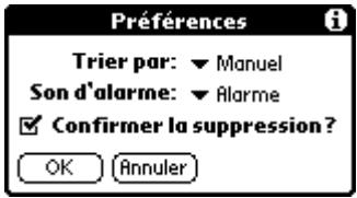 PALM M500 - Pour trier des enregistrements des applications adresses, notes et bloc-notes : - 2