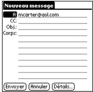 PALM M500 - Pour créer un message électronique : - 2