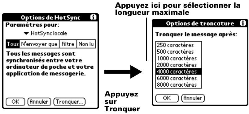 PALM M500 - Pour tronquer des messages : - 1
