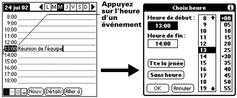 PALM M500 - Pour planifier un événement à la date du jour : - 2