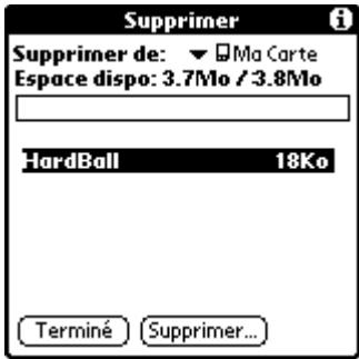 PALM M500 - Suppression d'applications d'une carte d'extension - 1