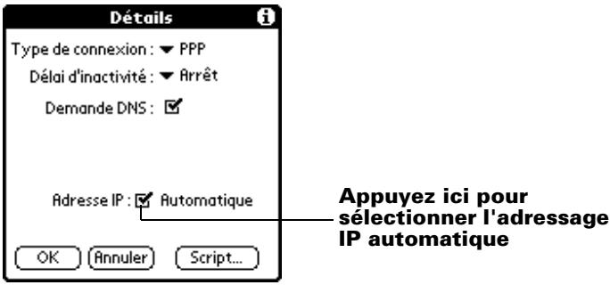 PALM M500 - Pour identifier l'adressage IP dynamique : - 1