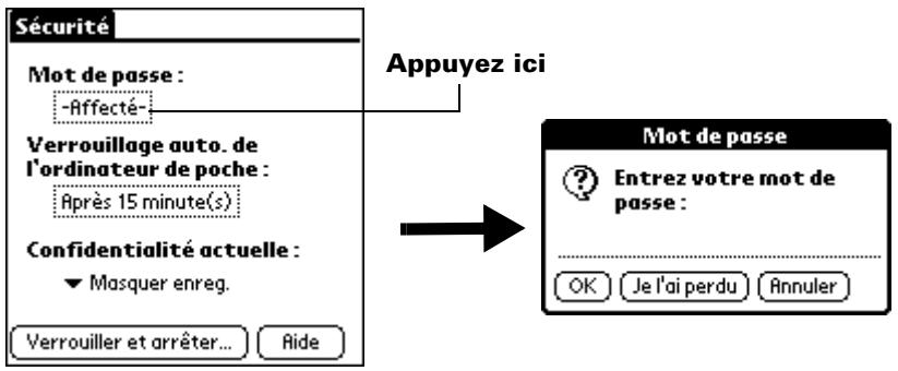 PALM M515 - Pour modifier ou supprimer votre mot de passe - 1