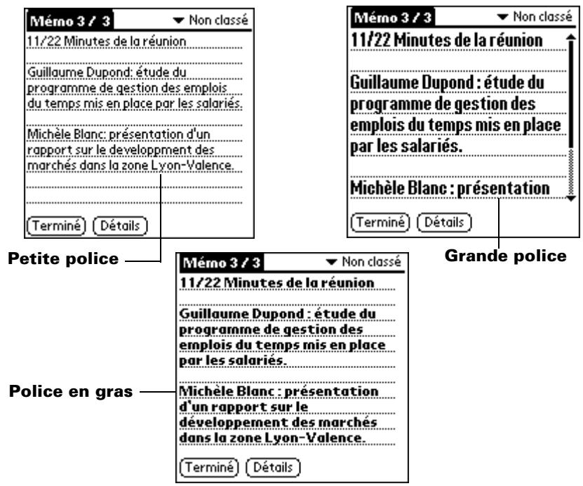 PALM M515 - Choix des polices - 1
