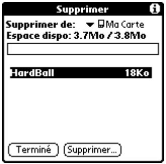PALM M515 - Suppression d'applications d'une carte d'extension - 1