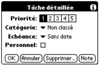PALM M515 - Pour afficher la boîte de dialogue tâche détaillée : - 1