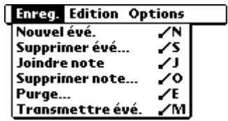 PALM M515 - Menu de l'agenda, préférences et options d'affichage - 1