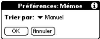 PALM M515 - Pour trier des enregistrements des applications adresses, notes et bloc-notes : - 3