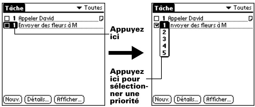 PALM M515 - Pour définir un niveau de priorité : - 1
