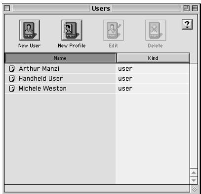 PALM M515 - Pour créer un profil utilisateur sur un macintosh : - 1