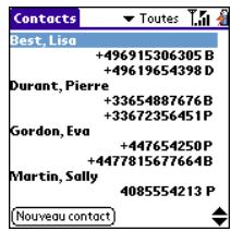 PALM TREO 600 - Composition d'un numéro à l'aide du clavier de numérotation à l'écran - 1