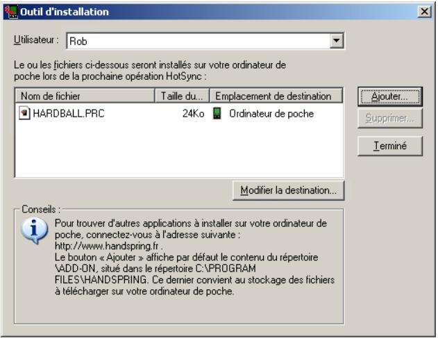 PALM TREO 600 - Installation d'applications à partir d'un ordinateur windows - 1