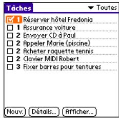 PALM TREO 600 - Définition de la priorité de l'objet, de l'échéance et autres détails - 3
