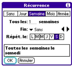 PALM TREO 600 - Planification d'un événement récurrent - 1