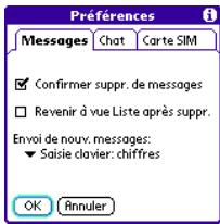PALM TREO 600 - Personnalisation des paramètres SMS - 3