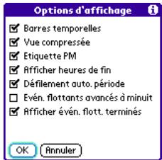 PALM TREO 600 - Personnalisation des préférences générales de votre calendrier - 2