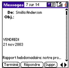 PALM TREO 600 - Réception et affichage de messages - 2