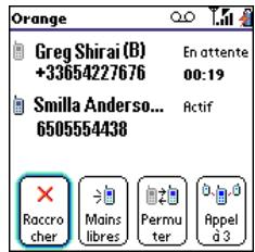 PALM TREO 600 - Effectuer un second appel - 1