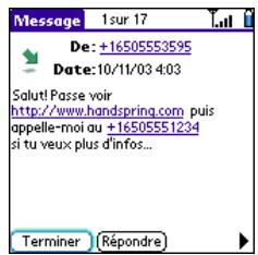 PALM TREO 600 - Réception de messages - 2
