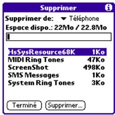 PALM TREO 600 - Déinstallation d'applications - 1