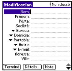 PALM TREO 600 - Ajout d'un contact - 1