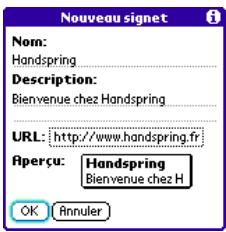 PALM TREO 600 - Création d'un signet - 1